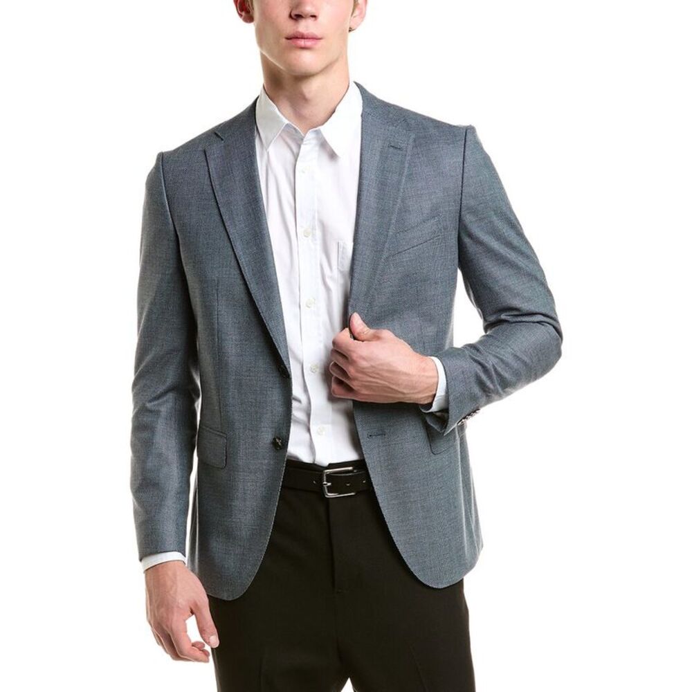 Hugo Boss Mens  Hutson Wool-Blend Blazer, Blue